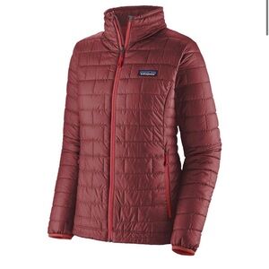 Patagonia Women’s Nano Puff Jacket Medium Red Full Zip Insulated Mid Layer
